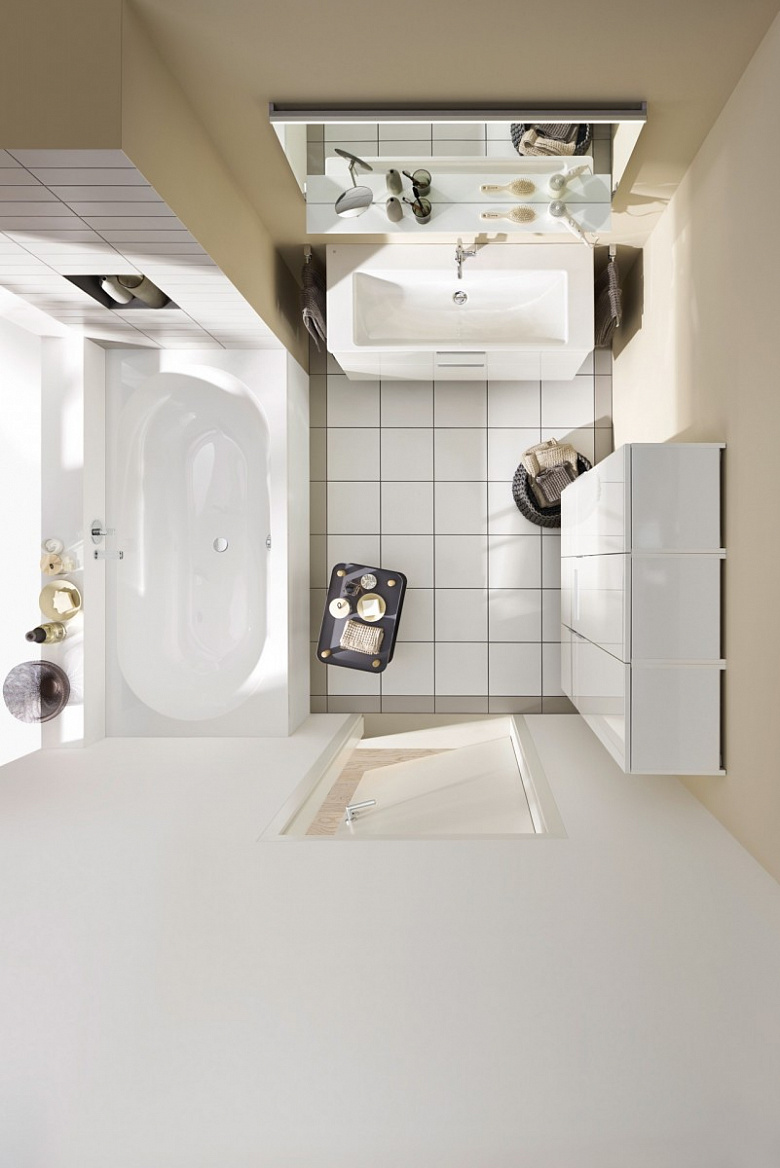 фото:Ванные комнаты в условиях ограниченного пространства