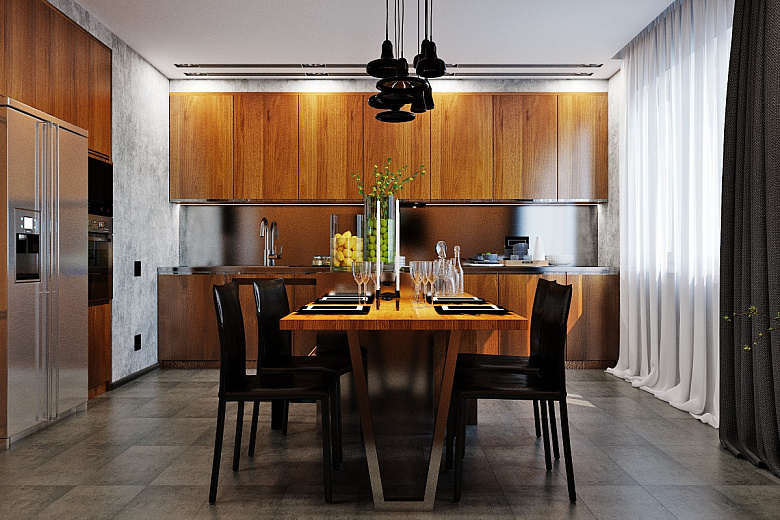 фото:Кухня по-мужски: минимализм и функционал на первом месте