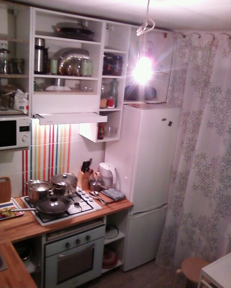 фото:Светлая двушка-хрущ в Одессе: кухня