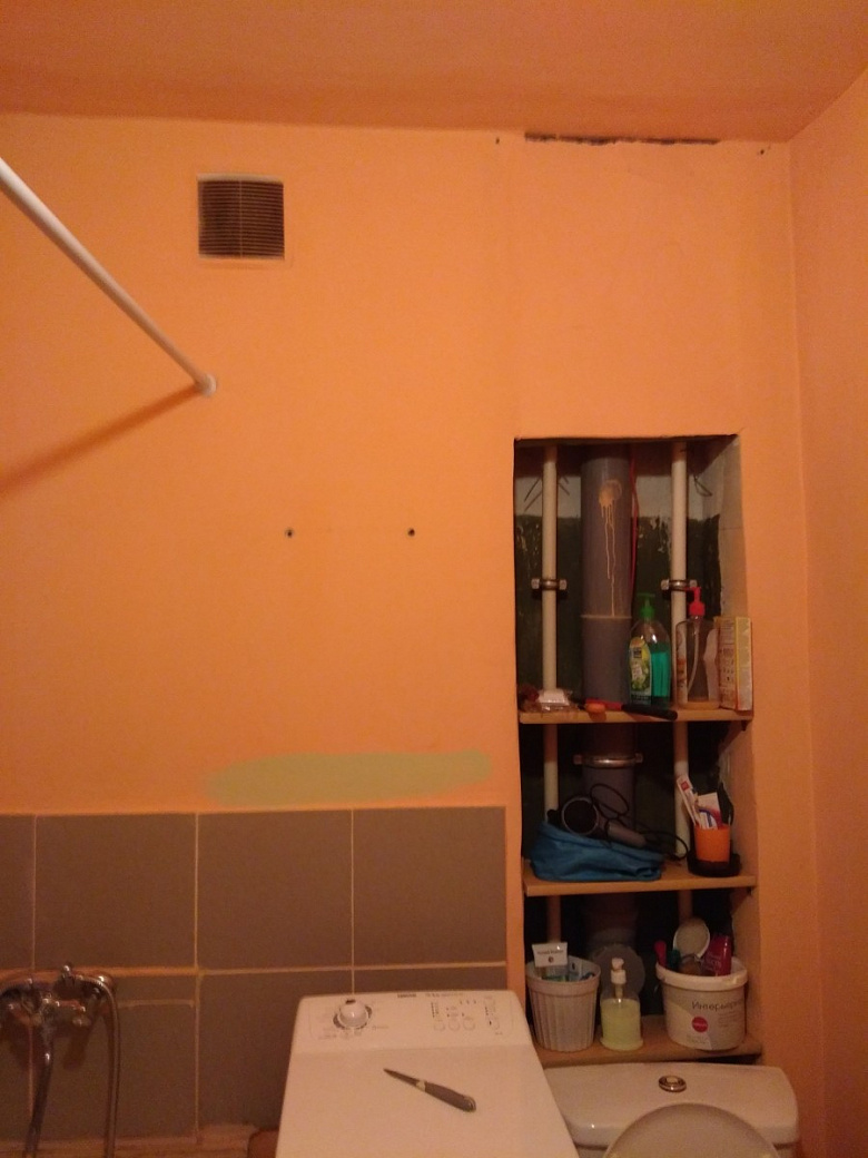 фото:Бюджетный-ипотечный освежающий ремонт ванной комнаты