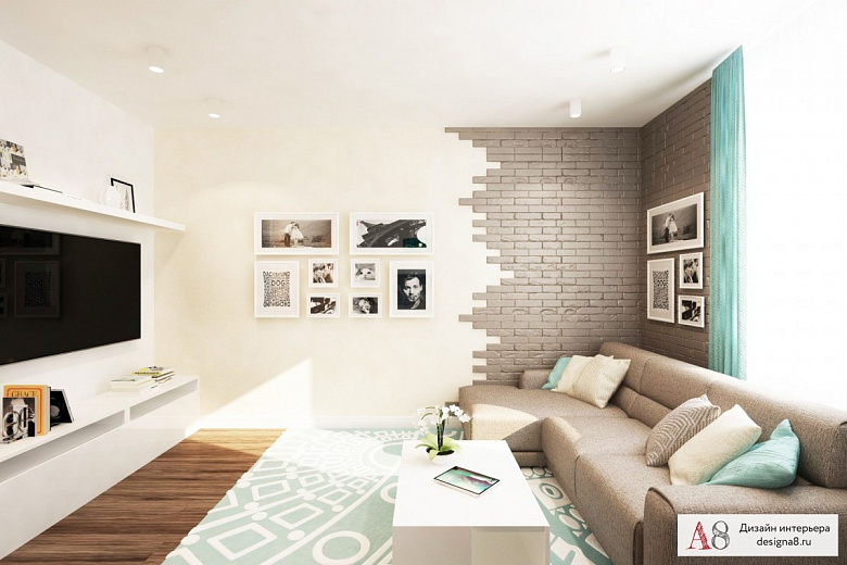 фото:Дизайн трехкомнатной квартиры 101 кв. м