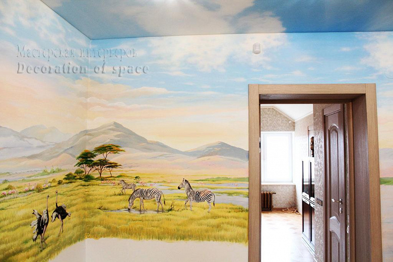 фото:Панорамная роспись стен в детской для мальчика