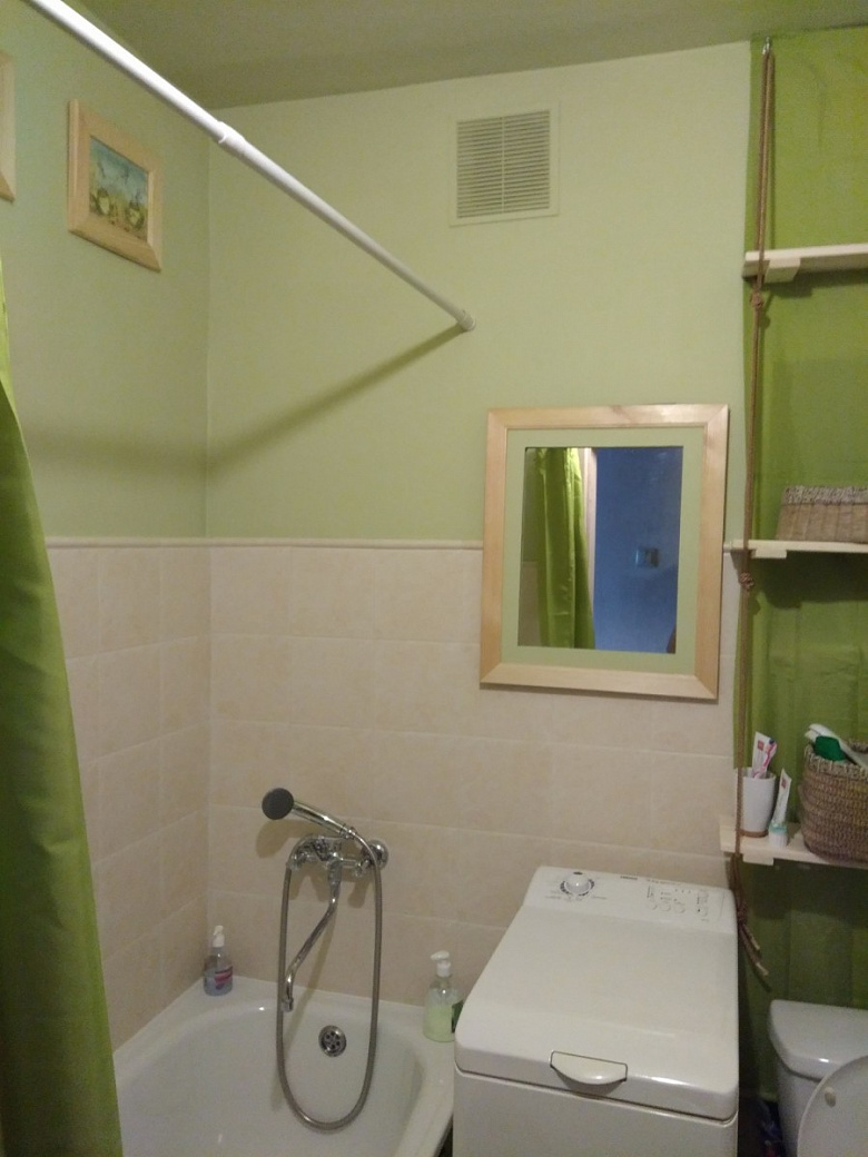 фото:Бюджетный-ипотечный освежающий ремонт ванной комнаты