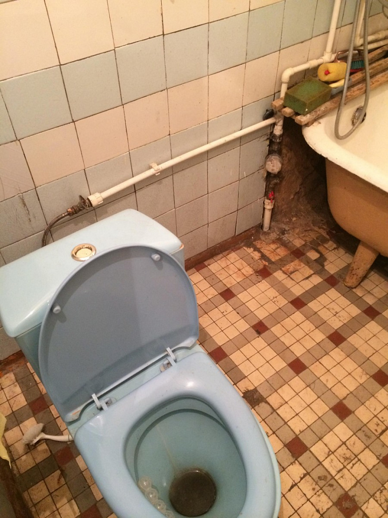 фото:Двушка в сталинке. Ванная комната.
