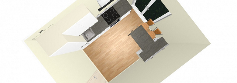 фото:Нужно выбрать 1 из 3-х вариантов расстановки мебели на кухне 8 м (нам нужен победитель!))