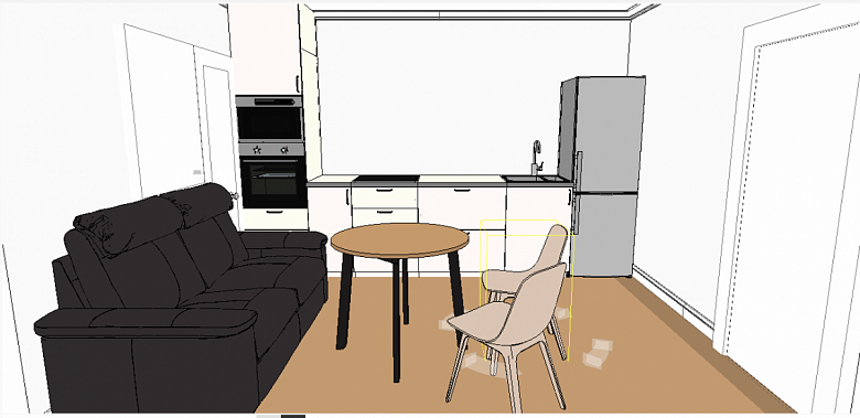 фото:Планировка кухни-гостиной на 11,8 кв м