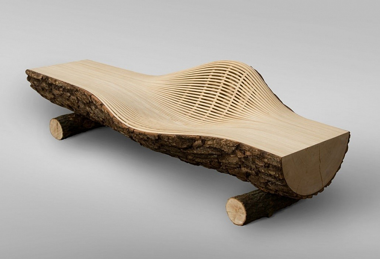 фото:Скамья из гнутого дерева: между мебелью и скульптурой