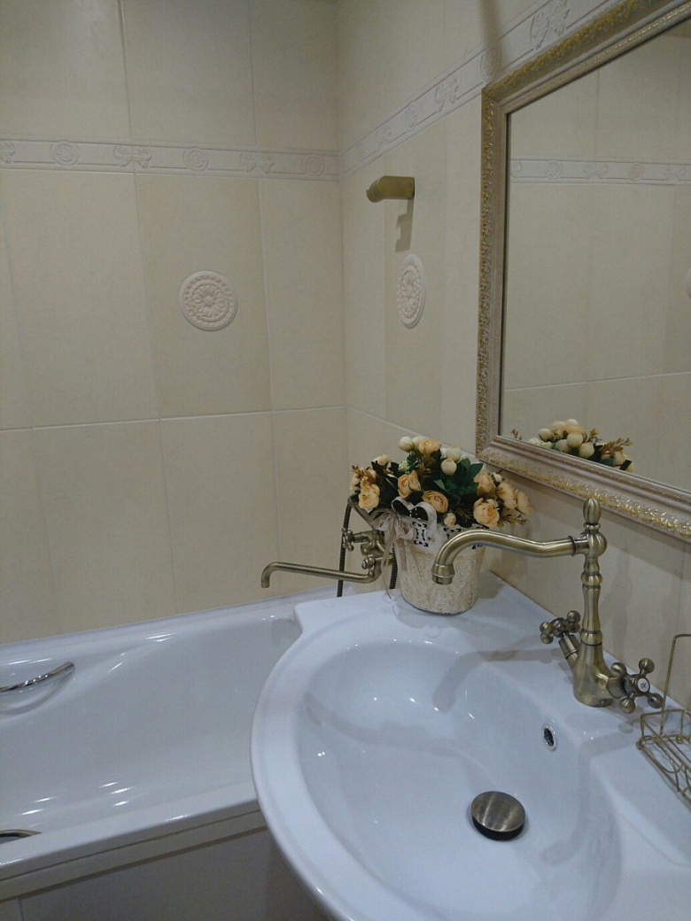 фото:Мой первый опыт ремонта. Ванная комната в светлых тонах.