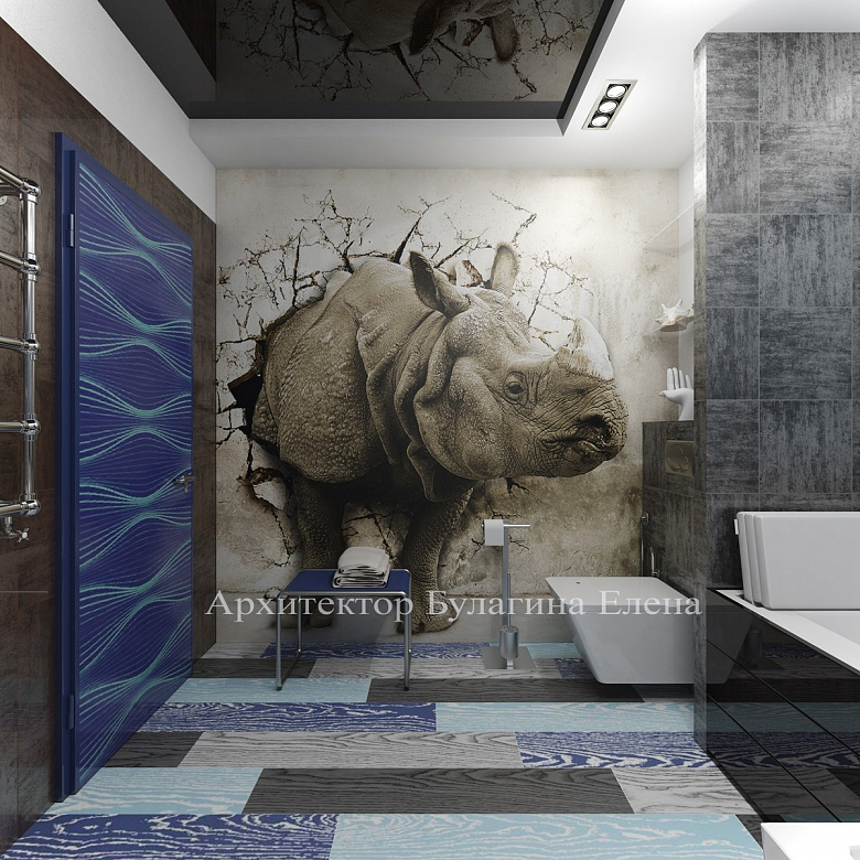 фото:Дорогу носорогу: Эпатажный проект ванной