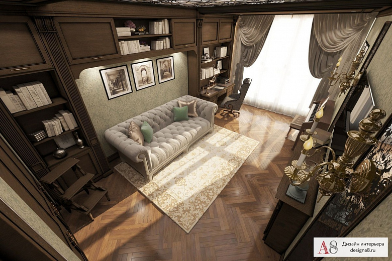 фото:«Викторианская классика» в трёхкомнатной квартире